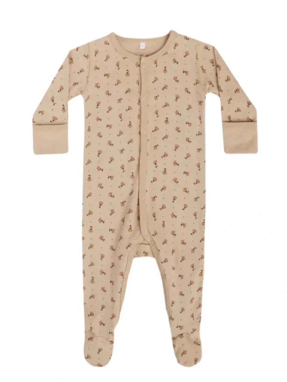 NWT Quincy Mae Floral Apricot Tulips Baby One-Piece Snap Footed Pajamas size 3-6